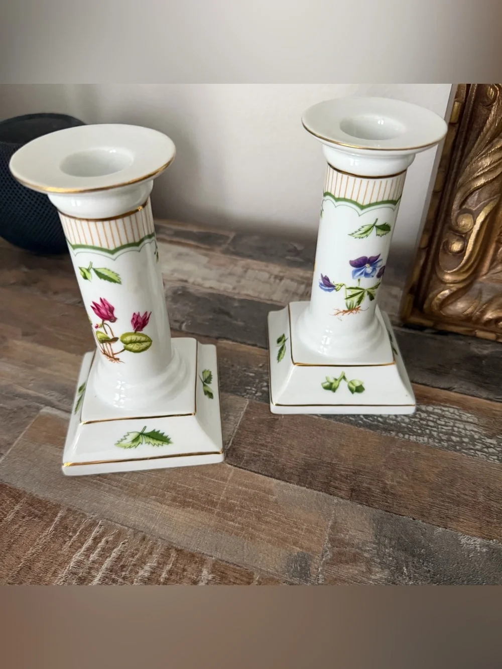 Georges Briard porcelain candleholders.